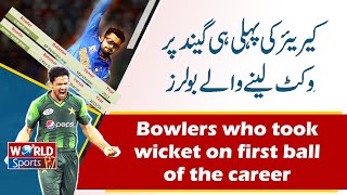 Wicket on first ball on debut  Best bowling spell  Top 10 bowlers [upl. by Ettolrahc]