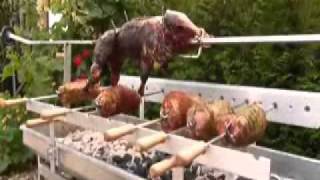 Wildschwein und Braten am Spieß wwwspiessgrillde [upl. by Goddart]