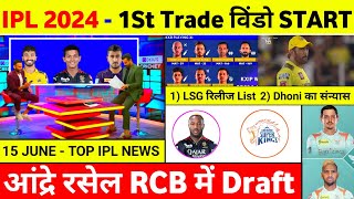 IPL 2024  10 Big News  Russell IPL Team Trade Window Lsg Released Players 2024 Csk Rr [upl. by Ivel178]