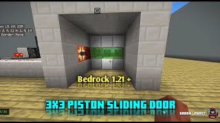 Minecraft Bedrock 121 3x3 Sliding Piston Door Tutorial [upl. by Figge]