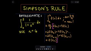 📚 Simpsons Rule  Approximate Integration 📚 [upl. by Tiffy]