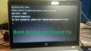 How to Fix Boot Device Not Found Hard Disk 3F0 Error  HP Laptop [upl. by Guimond407]