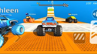 game play monster truk stunt spiderman pakai mobil monster gameplay [upl. by Nedroj]