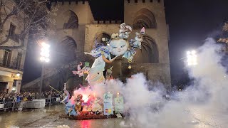 Nit de Cremà  Falla Serranos Plaza Los Fueros  Burning the Figures for Fallas 2022 [upl. by Marchelle101]