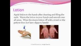 Intro to Provide Hand and Nail Care to the Resident CNA Skill [upl. by Artenal]