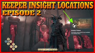 Assassins Creed Odyssey Fate of Atlantis  All Keepers Insights Locations in Episode 2 [upl. by Amhsirak]