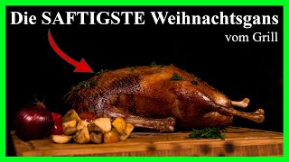 Weihnachtsgans vom Gasgrill Festtags Gänsebraten grillen [upl. by Yraeg]