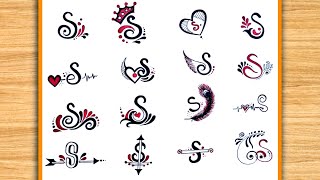 E6 how to make different types of S letter tattoo designs [upl. by Ruddie]