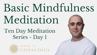 Basic Mindfulness Meditation  Ten Day Meditation Series  Day 1 [upl. by Ahoufe]