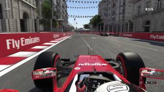 F1 2016 PS4 Gameplay with Ferrari At Baku City Circuit  1080P 60fps [upl. by Laiceps]