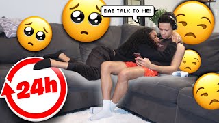 IGNORING MY GIRLFRIEND FOR 24 HOURS PRANK💔 SHE CRIED🥺 [upl. by Osber393]