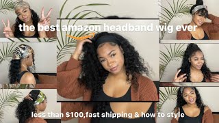 BEST HEADBAND WIG for BEGINNERS🔥😍 Amazon find amp Affordable ftDomiso Hair [upl. by Novelc]