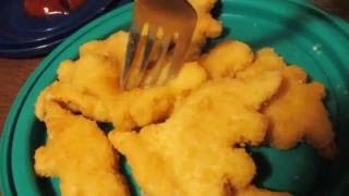 ASMR  Eating Dino Chicken Nuggets [upl. by Bannon616]