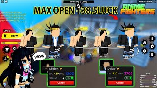 Max Open 385Luck NEW Map EASY Got The Strongest DIVINE  DAIZO  Anime Fighters Simulator [upl. by Alisander622]