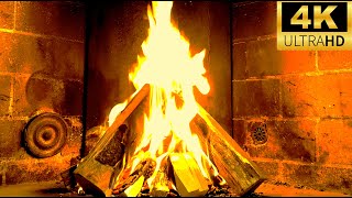 Feu de cheminée 4K ULTRA HD 4 heures  Relaxant chaud et réconfortant [upl. by Basilio]