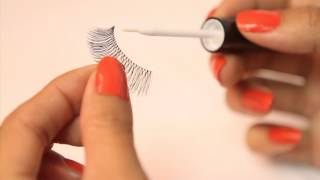 DUO Adhesive Brush On  Applying Strip Lashes [upl. by Haroppizt]