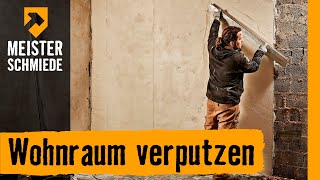 Wohnraum verputzen  HORNBACH Meisterschmiede [upl. by Nanyk]