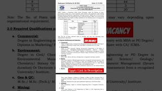 NMDC vacancy 2024 without gate jobvacancy nmdcrecruitment juniortraineeytshorts civiljobvacancy [upl. by Alracal716]