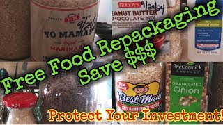 Free Food Repackaging IdeasProtect Your Investmentprepperpantry preppingonabudget [upl. by Silrac174]