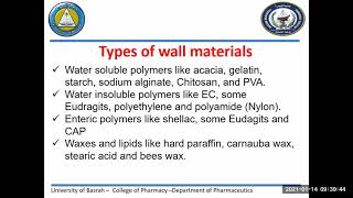 Lecture 12 Microencapsulation 1 2 [upl. by Giarg]