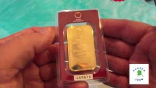 50 gram gold bar unboxing 310814 Austrian Mint Bar [upl. by Lilias]