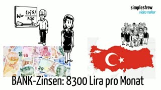 Bank zahlt 8300 Lira ca700 Euro pro Monat in der Türkei für Zinsertrag [upl. by Ursuline272]