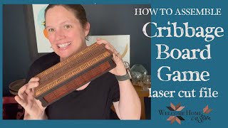 How to assemble this beautiful Cribbage Board game laser cut file by Welcome Home Custom [upl. by Ailat]