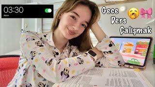 GECE 3TE KALKIP DERS ÇALIŞMAK🥱📚YKS Çalışma Günlüğüm Ecre Ay [upl. by Acimak]