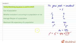 HardyWeinberg equation is used to check  12  TEST 2  BIOLOGY  AAKASH INSTITUTE ENGLISH  Do [upl. by Menon]