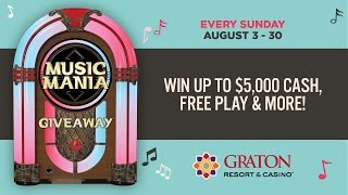 Graton Resort amp Casino  Music Mania Giveaway [upl. by Miguelita840]