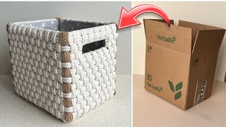 WHY BUY EXPENSIVE BASKETS IN STORES WHEN YOU CAN MAKE IT YOURSELF  IDEA FROM CARDBOARD [upl. by Dowzall387]