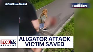 Woman recalls assisting Florida man badly wounded in alligator attack [upl. by Hsirehc978]