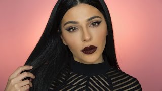 SMOKEY EYELINER  DARK LIPS  DRUGSTORE MAKEUP [upl. by Doersten]