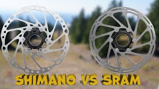 Sram Center line rotor Vs Shimano Center Lock Rotor [upl. by Anerroc]