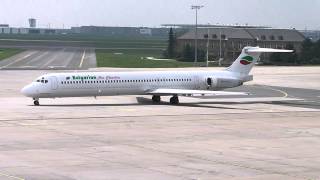 Bulgarian Air Charter  MD82 LZLDP  BerlinSchönefeld 01052015 great sound [upl. by Sarita354]