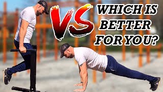 Which Is Better Dips Versus Push Ups [upl. by Mide]