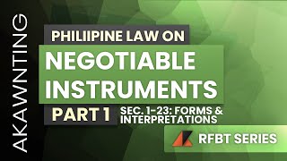 Negotiable Instruments Law Form and Interpretation Sec 123 [upl. by Cavallaro]