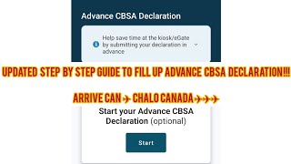 ArriveCAN  Advance CBSA Declaration  How to fill up Advance CBSA Declaration [upl. by Tiossem]