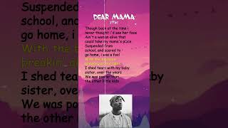 2Pac  Dear Mama Lyrics shorts [upl. by Tsepmet]