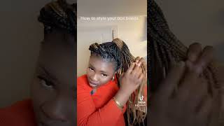 Styling box braids braidhairstylesforblackwomen hairstyles viralvideo [upl. by Alleul]