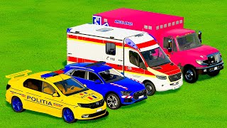 TRANSPORTING PIXAR CARS amp FRUITS WITH COLORED amp JOHN DEERE vs CLAAS vs TRACTORS  BeamNGdrive 983 [upl. by Nonnaihr]