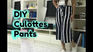 How to make Culottes Pants DIY  Super Easy For Beginners [upl. by Ettenor]