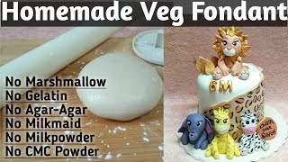 Homemade Veg Fondant Recipe For Beginners  Cake Toppers Tutorial  Basic Fondant Recipe [upl. by Aynik]