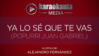 Karaokanta  Alejandro Fernández  Ya lo sé que te vas   Popurri Juan Gabriel [upl. by Arahset]