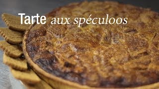 Tarte aux spéculoos  Recette de Chef  CuisineAZ [upl. by Nirroc]