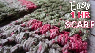 Crochet Scarf for Beginners Take 35  How to Crochet Super Easy TEXTURED SCARF in 1 hour [upl. by Caughey985]