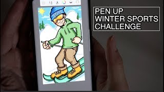 Drawing Winter Sports PENUP CHALLENGE on Note 8 [upl. by Cindie]