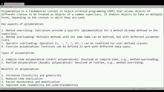 CONCEPT OF POLYMORPHISM [upl. by Podvin]