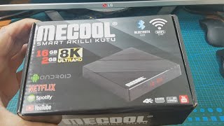 Mecool android 9 2gb ram 16gb rom Tv Box full kurulu satışta [upl. by Soule793]