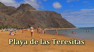 PLAYA DE LAS TERESITAS TENERIFE BEACH WALK [upl. by Xam]